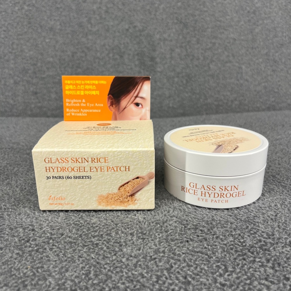 Esfolio Glass Skin Rice Hydrogel Eye Patch 60ct Brightening Anti-Wrinkle